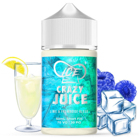 Crazy Juice Ice lime et Framboise bleue Mukk Mukk 50ml 0mg ar.
