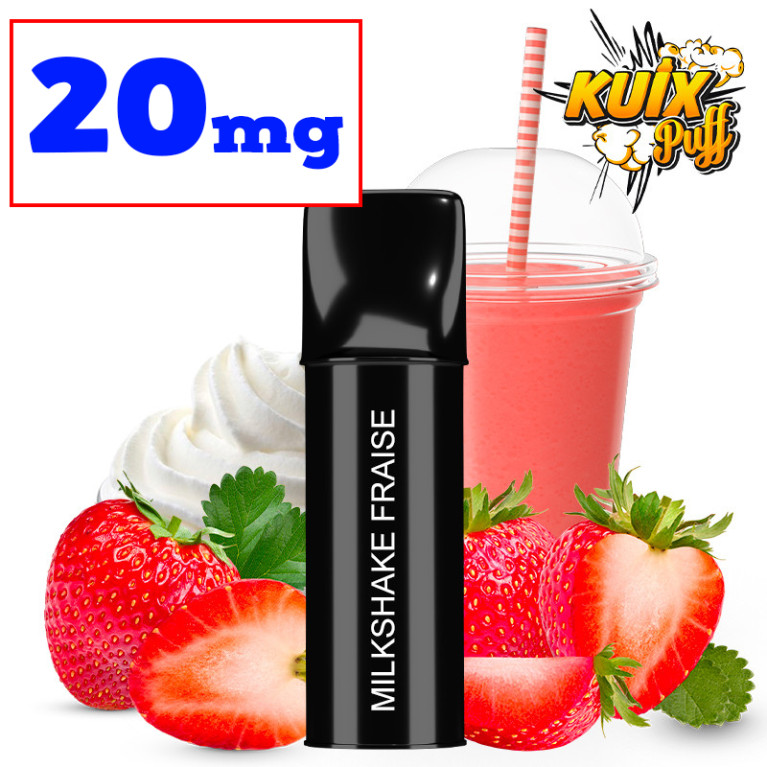 Cartouche Kuix Milkshake Fraise - Sel de nicotine - 20mg ot. Cartouche Kuix Milkshake Fraise - Sel de nicotine - 20mg ot.