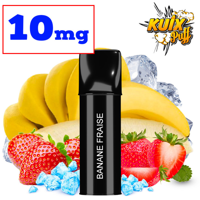 Cartouche Kuix Fraise Banane - Sel de nicotine - 10mg ot. Cartouche Kuix Fraise Banane - Sel de nicotine - 10mg ot.