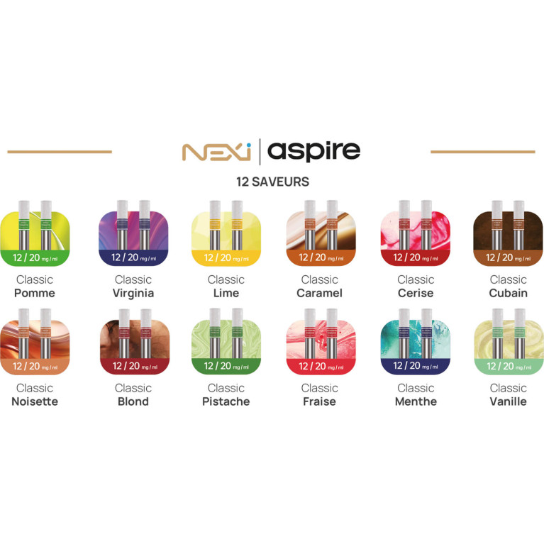 Cartouches Nexi one -  Aspire 20mg x3 ot.