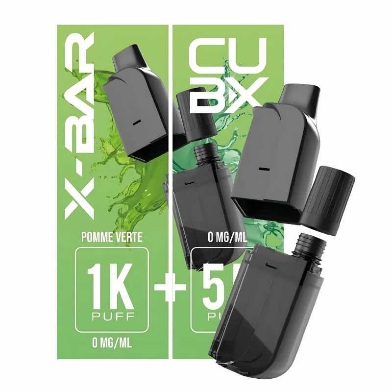 Cartouche pré-remplie CUBX Go X-Bar Pomme Verte